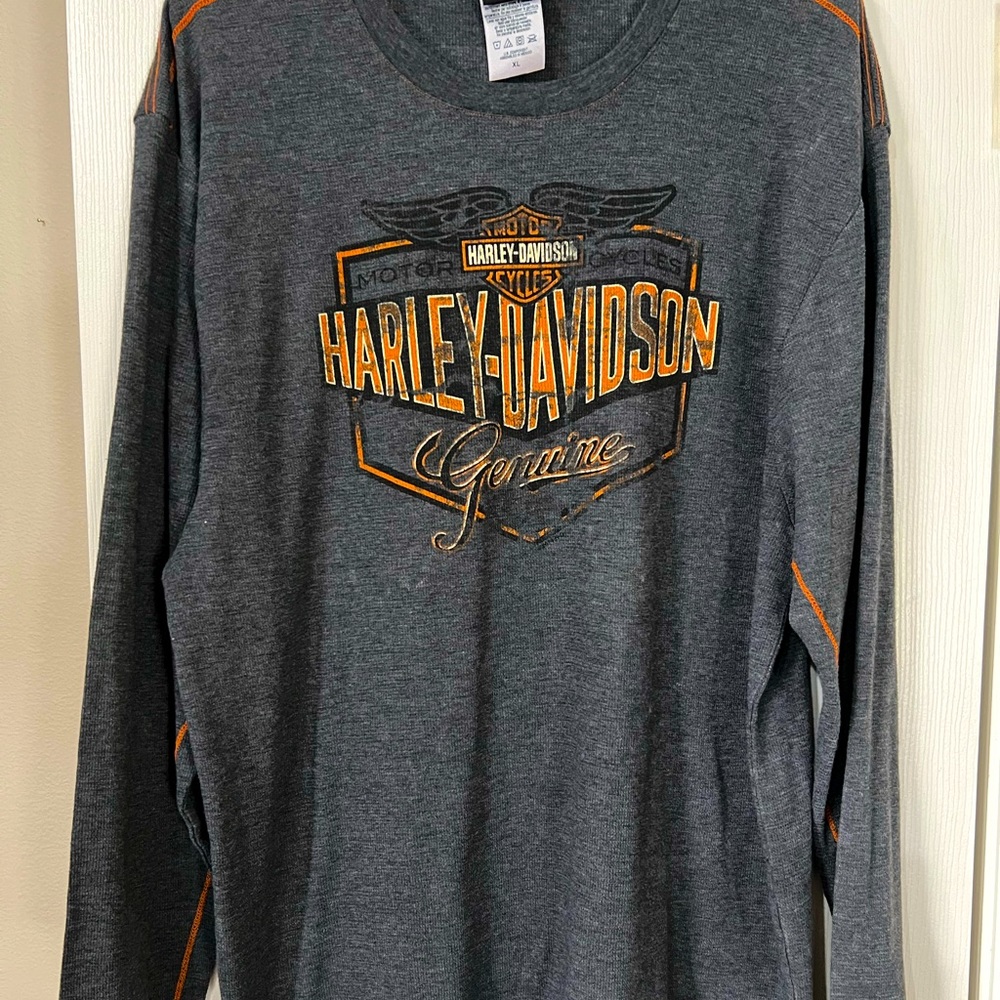 Men's Ventura, Camarillo, CA Harley  Davidson Dark Gray LS thermal T shirt XL